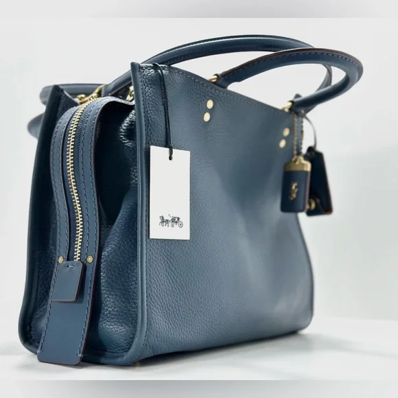 COACH 1941 Dark Denim Rogue 31 In Relaxed Smooth Pebbled Leather - Picture 5 of 13
